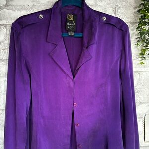 VTG 100% Silk Purple Women's Shirt